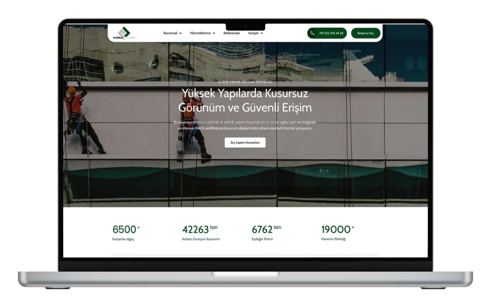 Arer Çevre kurumsal web sitesi tasarımı - Deniz Media Group
