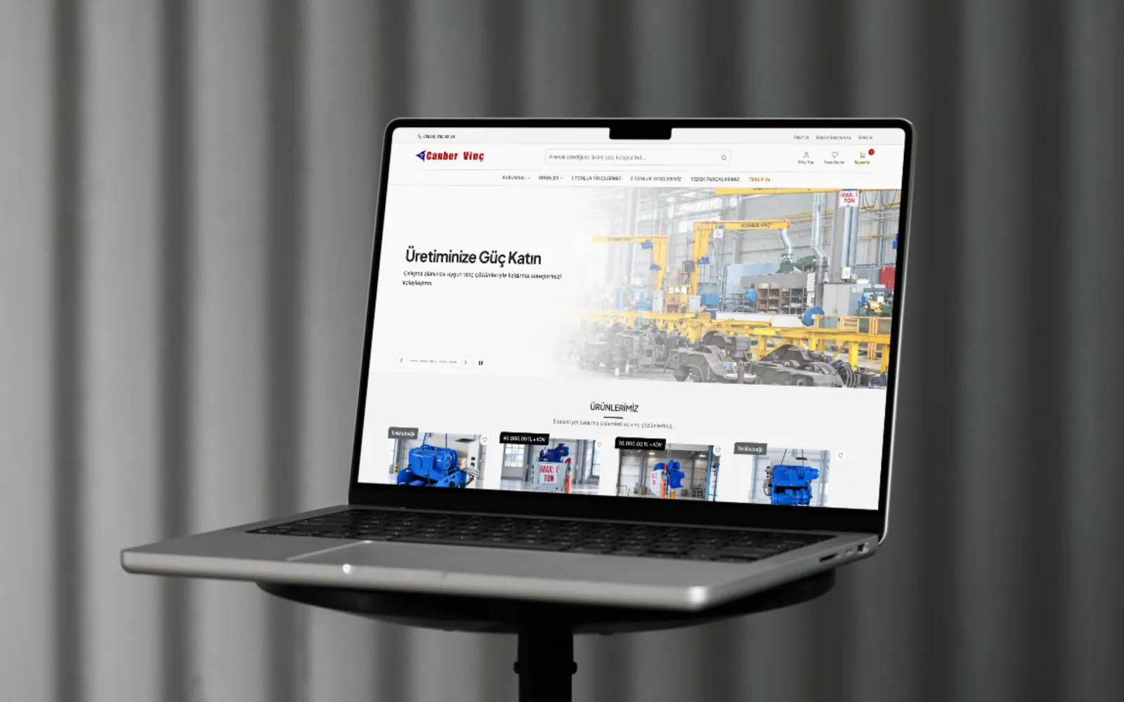 Canber Vinç e-ticaret sitesi tasarımı - Deniz Media Group