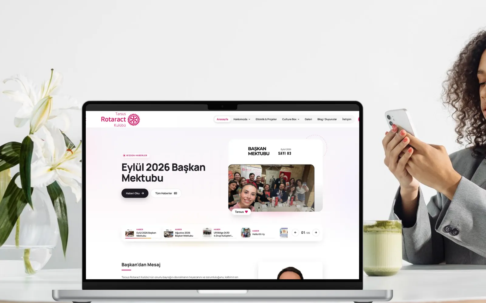 Tarsus Rotaract Kulübü sivil toplum web sitesi tasarımı - Deniz Media Group